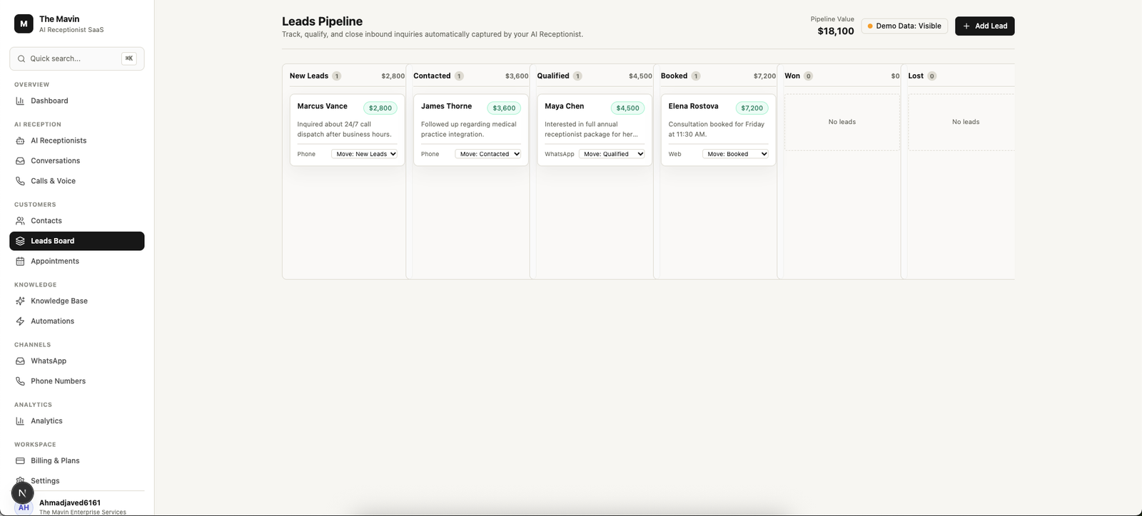 Automated Kanban Leads Pipeline & Deal Tracking